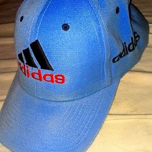 Pale_Blue Red Writing Black Adidas Logo Golf_Cap